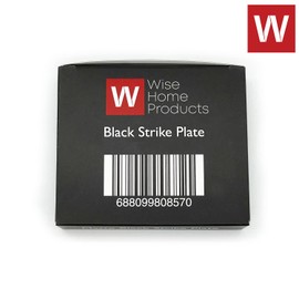 Wise Home Products 2 Pack Black Finish Strike Plate Iron Full Lip 1/4", 2-1/4 Inches, 1-5/8" Center-to-Center, Radius Corner Deadbolt, Perfect for 883351012430 83796-019 Full Round, Black Plated 2 pc