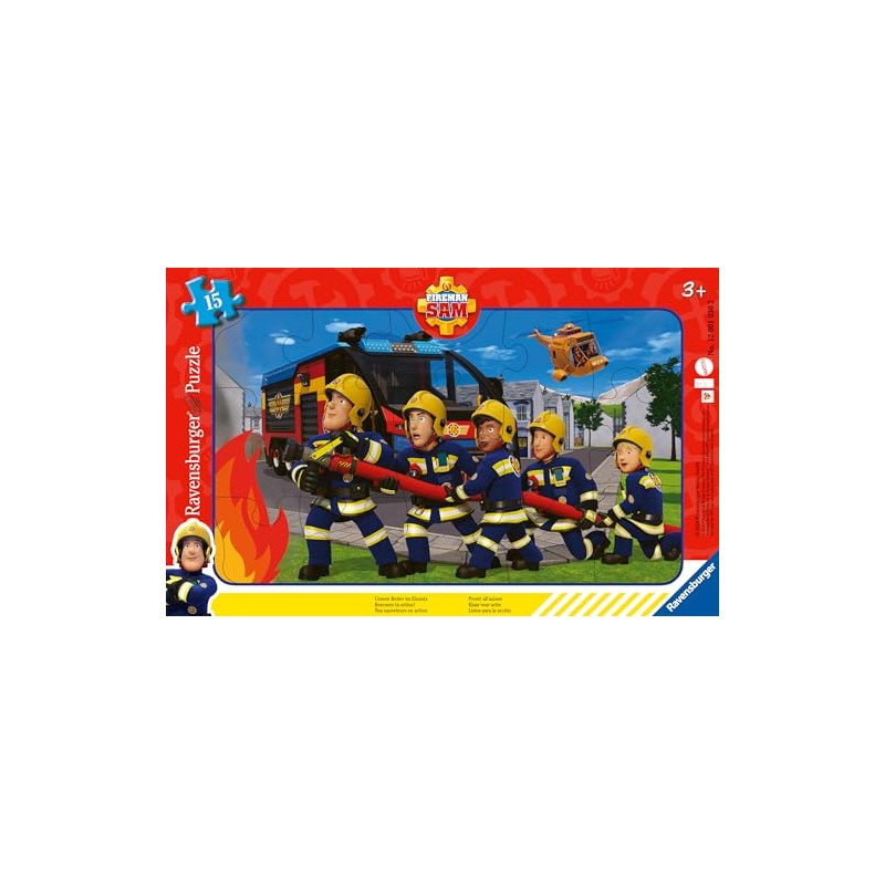 Ravensburger 12001030 12001030-WT Fireman Sam 15-Piece Frame Puzzle