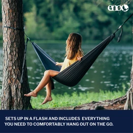Eno TravelNest Hammock + Straps Combo - Charcoal