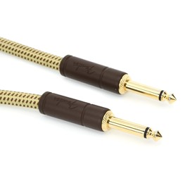 Fender Deluxe Series Instrument Cable, Guitar Cable, Stocking Stuffers, Guitar Accessories, Straight/Straight, Tweed, 5ft