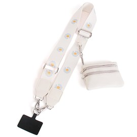 NUJOLI Phone Strap Crossbody, Detachable Cell Phone Lanyard for Women, Crossbody Adjustable Chain Lanyard with Leather Wallet for All Phones