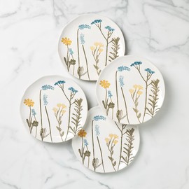 Lenox Wildflowers Accent Plates, Set of 4, 4 Count, White