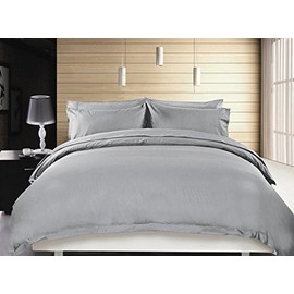 R.T. Home - Egyptian Luxury Extra Long Cotton Hotel Quality Pillowcase 50x90CM (Pillow Case 50 90 US King) 500 Thread Count Sateen Weave Silver Grey Pillow Cover with Envelope 50x90CM