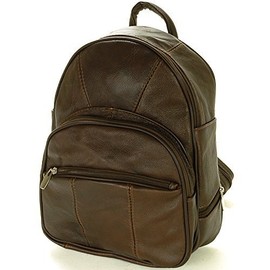 Leather Backpack Purse Mid Size & Convertible into single strap sling Bag or Backpack wearing Multiple Organizer Pockets Dark Brown