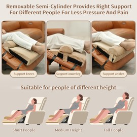 PYURIFAI Recliner Cushion - Recliner Chair Cushion with Removable Semi-Cylinder for Superior Support, Adjustable Cushion for Recliner Chair, Recliner Leg Rest Cushion with 2 Straps,Light Coffee