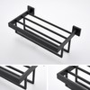KOKOSIRI Matte Black Towel Rack 16'' Bathroom Towel Shelf with