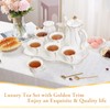 DUJUST 14 pcs Tea Set for 6 with Tea Tray