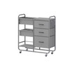 3 Tier Rolling Cart with 3 Drawer, Storage Drawer Cart