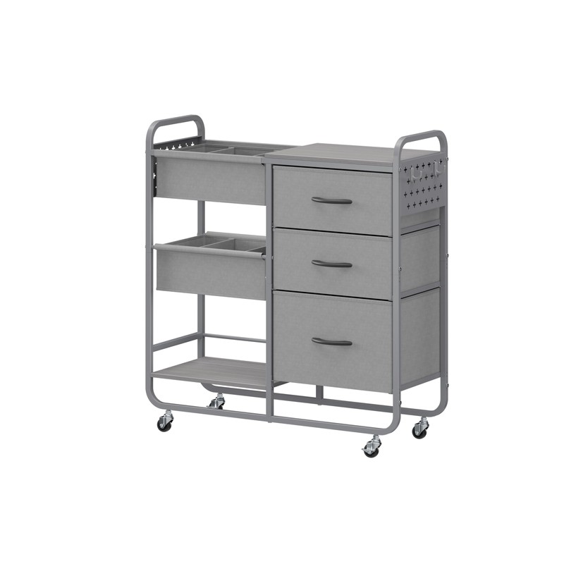 3 Tier Rolling Cart with 3 Drawer, Storage Drawer Cart