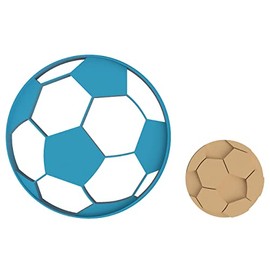 Soccer Ball with Imprints - Cookie Cutter/Sugar Cookie/Fondant/Clay (1344)