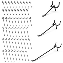 HUHOLE Pegboard Hooks 2 Inch 50PC, Pink Peg Board Hooks, Fit 1/4" or 1/8" Pegboard, Ideal Peg Board Organizer Accessories for Garage Tool Organization, Wall Storage (Black, 2+4+6 Inch)