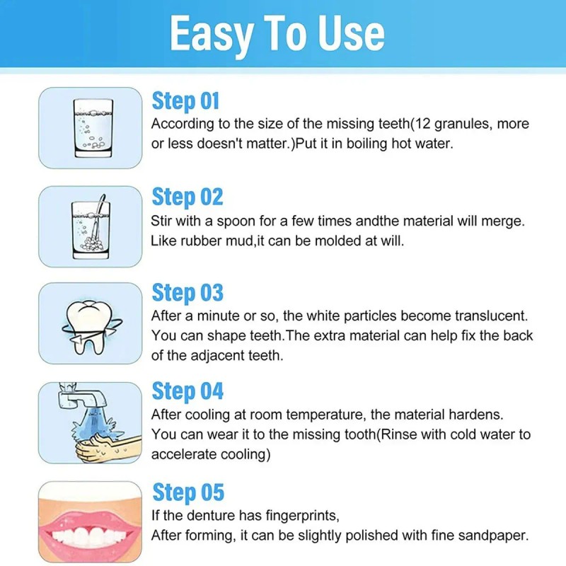 Set De Gel Dental Moldeable En Forma De S, Relleno