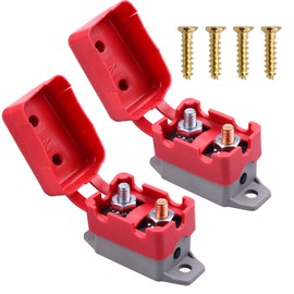 RKURCK 6-28V 30 Amps Circuit Breaker Manual Reset for Automotive RV Marine Boat with Protective Red Belt Cover 30A 2 Pack