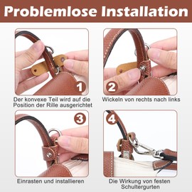 Shoulder Strap for Longchamp Leather for Women Bags - Adjustable Bag Strap without Punching Holes (Brown-(Silver Buckle))