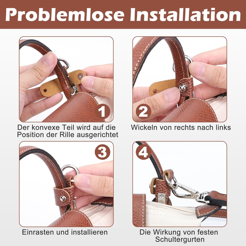 Shoulder Strap for Longchamp Leather for Women Bags - Adjustable