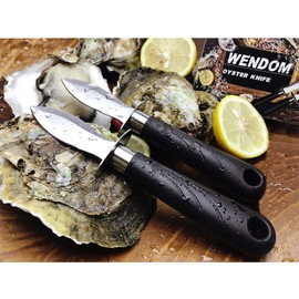 WENDOM Oyster Shucking Knife 3PCS Stainless Steel Oyster Shucker Set with Non-Slip Handle Opener for Shellfish