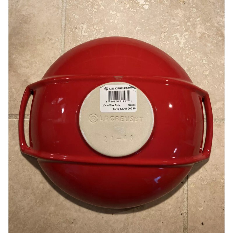 Le Creuset "Cerise" LE CREUSET 8" Stoneware Wok Dish Bowl
