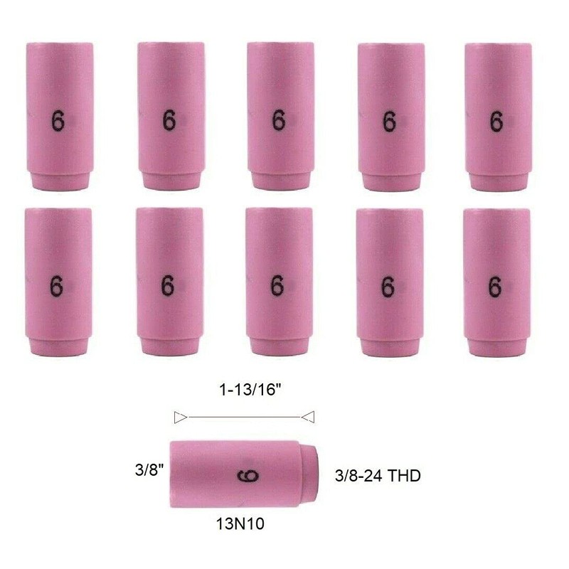 STARTECHWELD Ceramic Cup 13N10#6 TIG Welding ALUMINA Nozzle 3/8" Fits