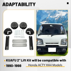 KUAFU 2 Inch Lift Kit Compatible with 1990-1998 Honda ACTY HA4 Models Front Rear Suspension Lift Kit Powder Coated Steel