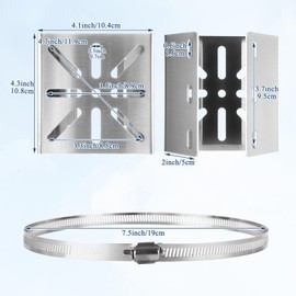 Acrux7 4 Pack Pole Mount Brackets with 12 Loops, Stainless Steel Security Camera Pole Mount Brackets Vertical Pole Mount Adapter Brackets Camera Mount Bracket for Pole Post Indoor Outdoor