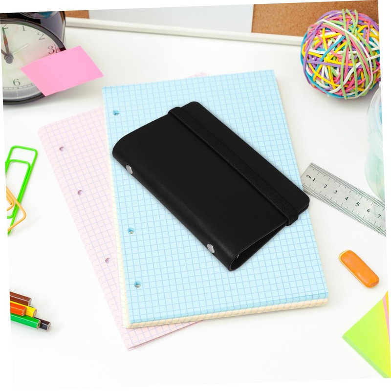FUNOMOCYA Aesthetic Leather Planner Case Ring Mini Notebook Folder School