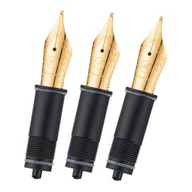 Asvine 3 PCS Fountain Pen Replaced Nibs, 6 Gold Plated EF/F/Medium Nib V169, P20, P30 and V126, NOT Fit P36
