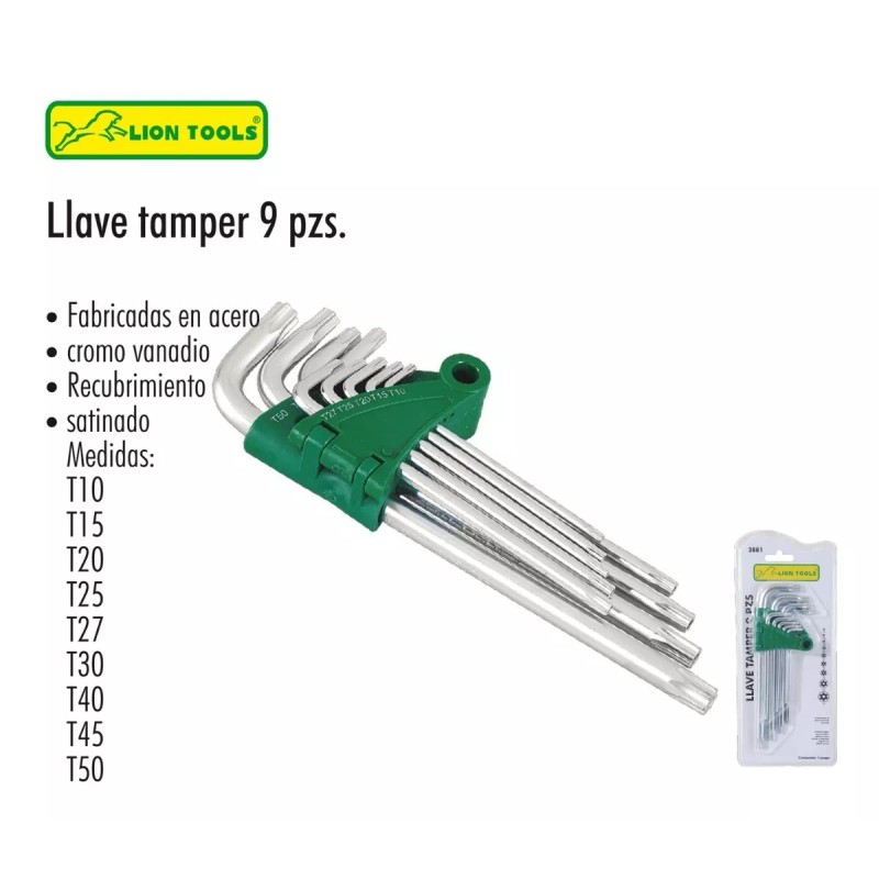 Lion Tools Juego De Llaves Tamper 9pz Lion Tools