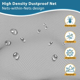 High Density Magnetic Screen Door Mesh: Heavy Duty Screen Door with Magnet Self-Closing & Windproof Hasp, Keep Bugs Out, Kid & Pet Friendly, Screen Mesh Size 38"x83" Fit Door 36x82 Inch