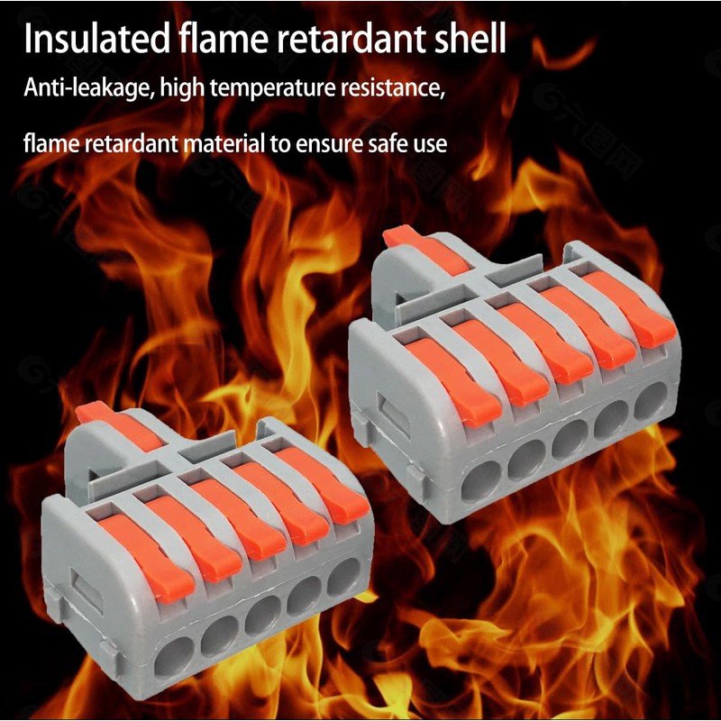 Insert Connector with Locking Screws, CESFONJER Terminal Block 1-in-5 Au,