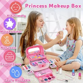 kids makeup kit for girl - little girls real make up set washable makeup toy