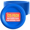 1InTheHome Blue Party Plates, Blue Dessert Plates, Disposable Plastic Plates,