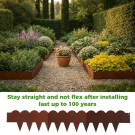 Solaroxy 6 Pack Metal Landscape Edging 40" L x 7" H,Heavy Duty Border,Rust