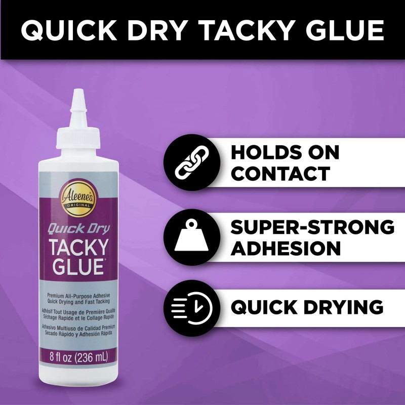 Aleene's AR7-10 17843 Quick Dry Tacky Glue, 8 oz., Multicolor