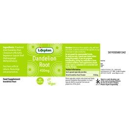 Lifeplan Lifeplan Dandelion Root 450mg 2 x 60 Capsules