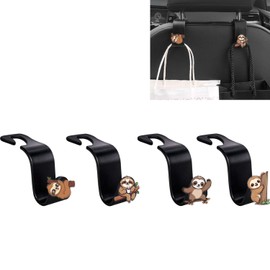 Cinpudo Cute Sloth Car Seat Headrest Hook - Auto Seat Hangers Storage Organizer for Purse, Coats, Umbrellas, Grocery Bags and Handbag