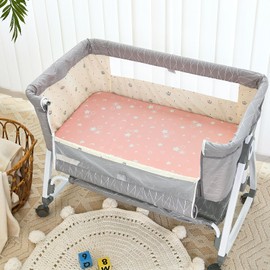 3 Pack Soft Bassinet Sheets - 33"x20" Bedside Bassinet Sheets for Baby Delight, Angelbliss, Maxi-COSI & Most Regular Size Bedside Sleeper | Breathable & Skin Friendly Bassinet Fitted Sheets for Girls