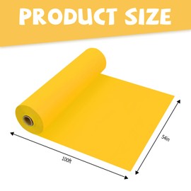 JHDZDHY 54 Inch X 100 Feet Plastic Table Cover Roll Premium Disposable Plastic Tablecloth for All Type/Shape Tables | Picnic, Party, Banquet, Birthdays, Weddings (Yellow, 54 Inch X 100 Feet)