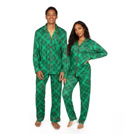 Tipsy Elves Women's Green Plaid Pajama Set Size Large