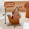 ROLUXENTIA Clear Tape Dispenser - Wooden Squirrel Cute Design for