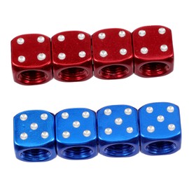 Vaguelly Valve Caps Set 8 Pcs Tire Valve Stem Caps Aluminum Alloy Dice Tire Covers Rim Stem Covers