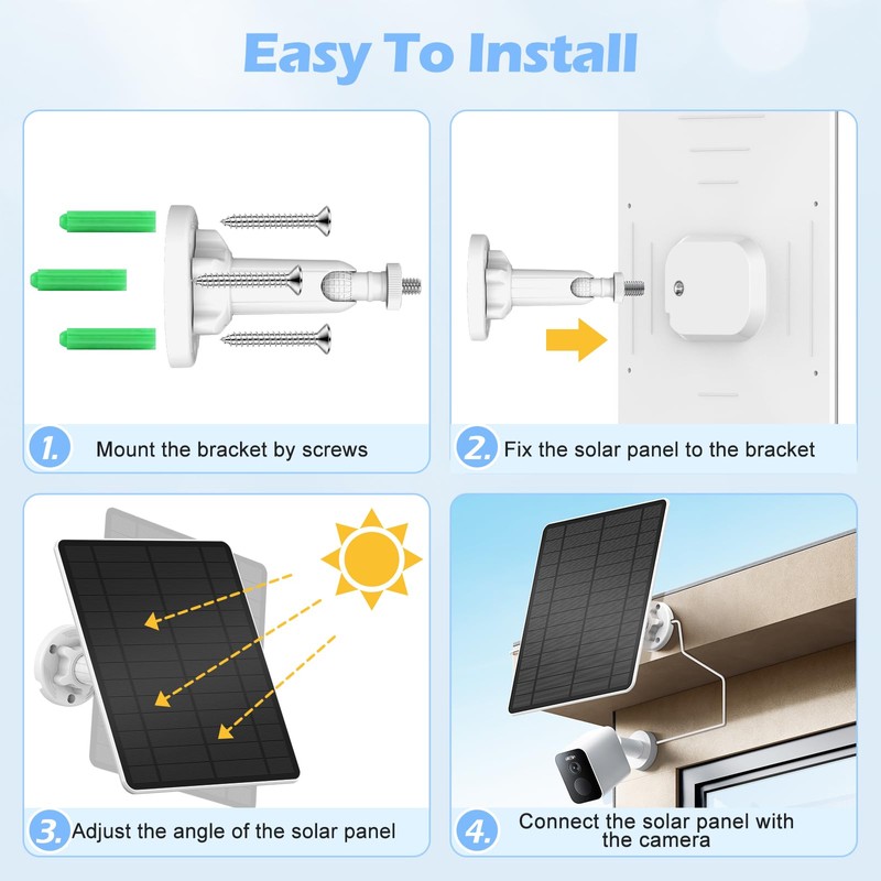 Solar Panel for Security Camera, Camera Solar Panel Suitable for