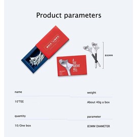 TRocket Mele Link Performance Golf Tees 10-Pack - 83mm - Premium Quality Plastic Materials - Professional & Beginners - Increased Distance System w/Reduced Friction