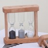 Light Brown Creative Wooden Sand Glass Hourglass Timer Clock Home
