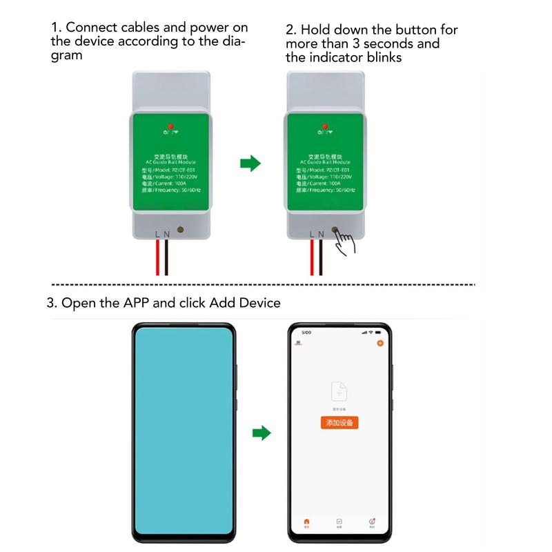 Peacefair Smart Energy Monitor Multifunctional DIN Rail Remote Control WiFi