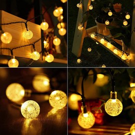 Lezonic Solar String Lights Outdoor, 30LEDs Solar Garden Lights with 8 Modes, Fairy Lights Waterproof 5M/16Ft Indoor/Outdoor String Lights for Patio, Yard, Christmas, Wedding Decor (Warm White)