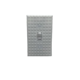 Designz3D Brick Wall Plate, Single Toggle Light Switch Cover for Kids Bedroom, Game Room, 1-Gang (White)