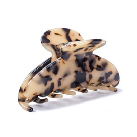 Prettyou Large Size 3.5" Handmade Celluloid French Design Barrettes Tortoise Shell Claw Fashion Accessories Hair Clip for Women (B)