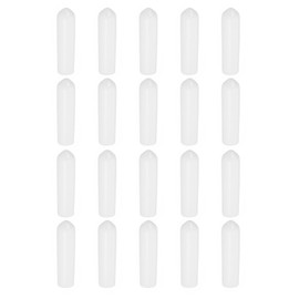 sourcing map 120Pcs Rubber End Caps, 6mm/0.24" ID Flexible Rubber Caps, PVC Caps Rubber Screw for Bolts Screw Caps Thread Protectors Tube Screw Bolt, White