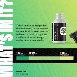 SALTT Low-K Fasting Drops | Sodium and Ionic Magnesium Fasting Supplement | Intermittent Fasting Mineral Supplements | Electrolyte Replenisher | 120ml Dropper Bottle