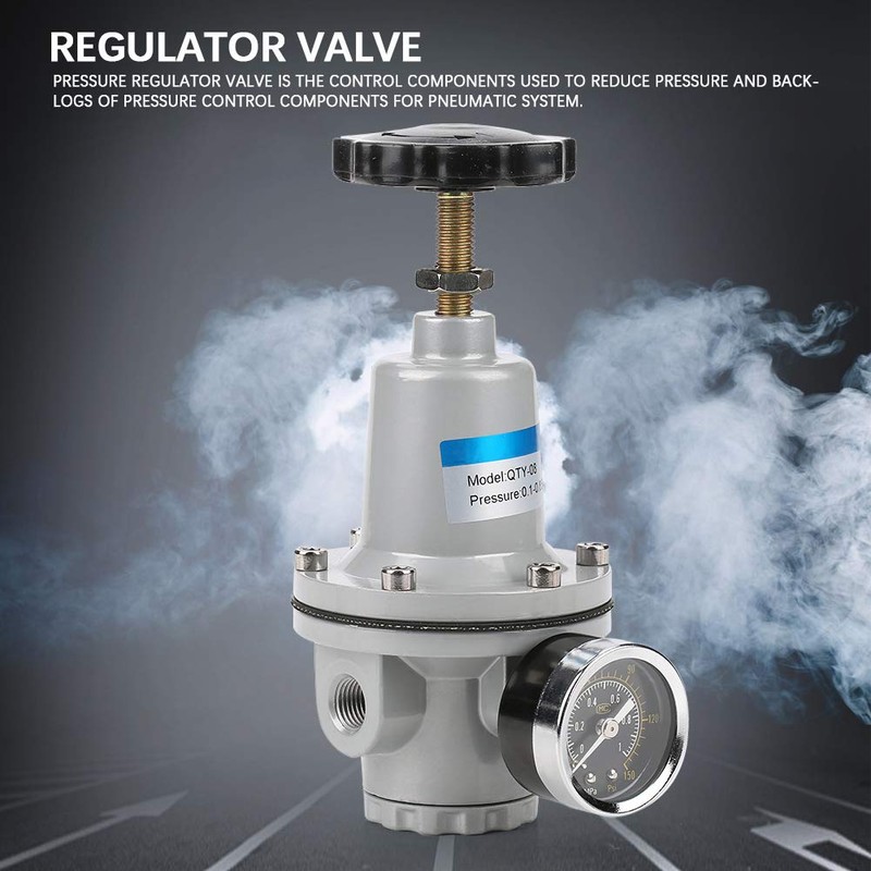 G1/4 Pressure Regulating Valve Air Regulator with Gauge Aluminium Alloy